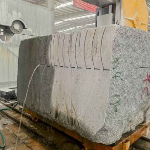 乐山 602，大花芙蓉白，绳锯加工弧形路沿石