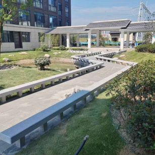 乐山 芝麻灰小区坐凳&栏杆安装效果