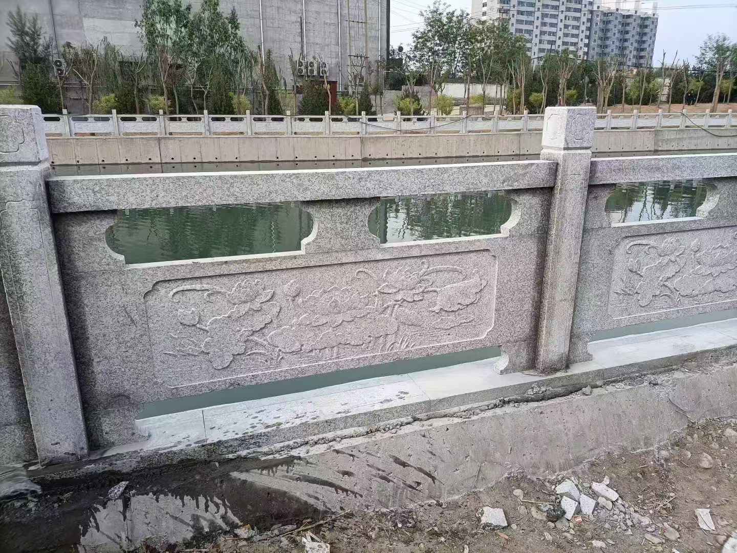 乐山 芙蓉白大花桥梁、河道,石材栏杆、围栏、护栏