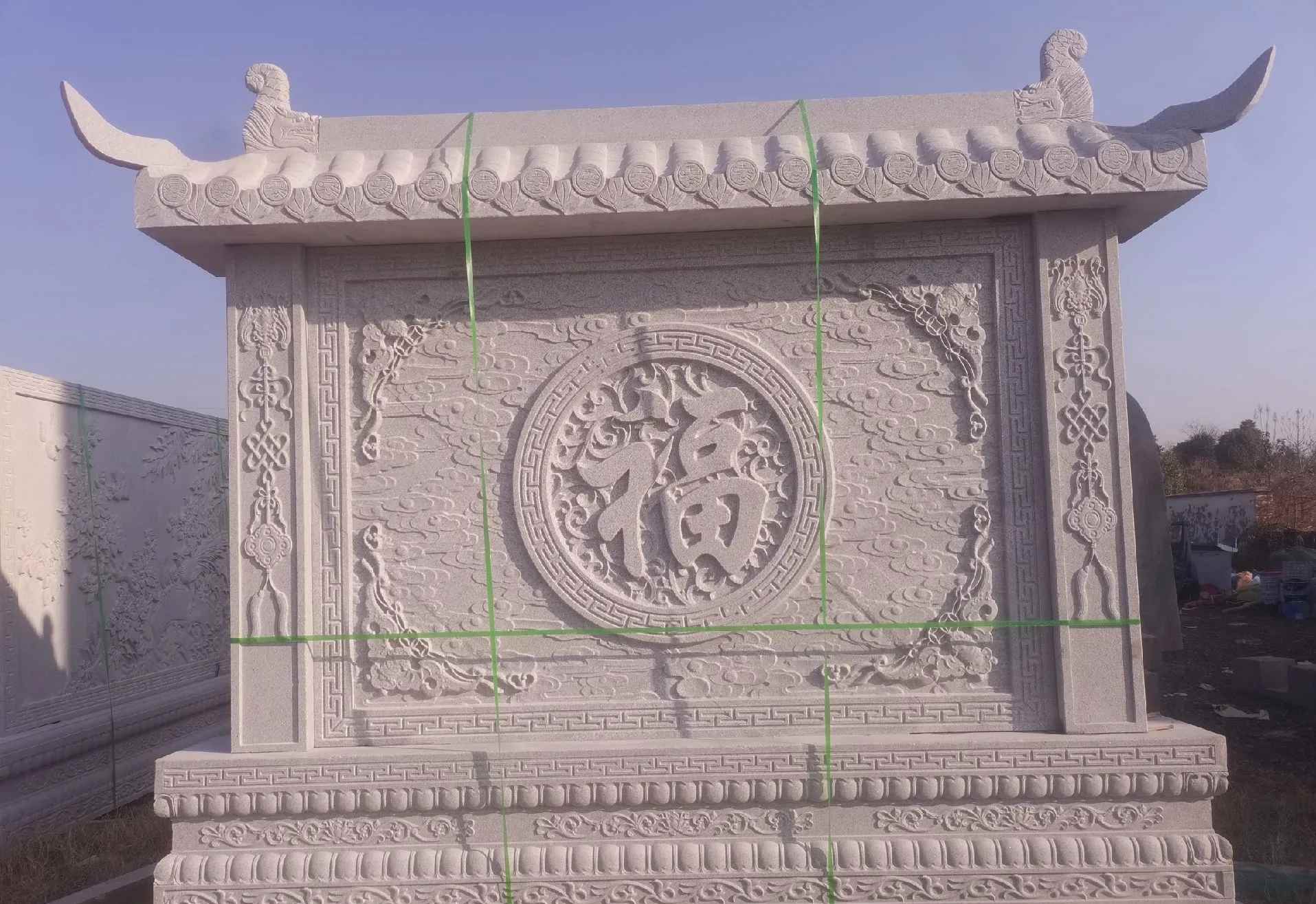 乐山 芝麻白花岗岩屏风，照壁，影壁